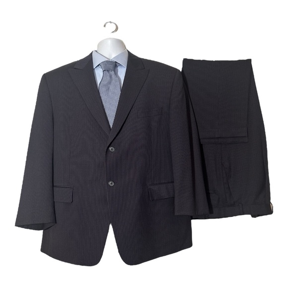 Michael Kors Black w/Pinstripes Men's Suit - Picture 1 of 5